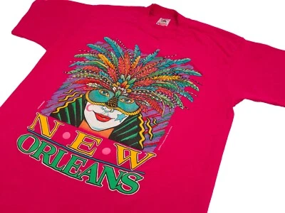 Mardi Gras Tee Men’s M Vintage 90s Single Stitch New Orleans USA Made Travel - Image 1 of 4
