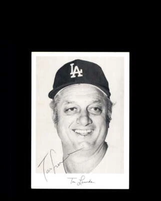 Tommy Lasorda JSA Cert Signed 5x7 Team Issued Dodgers Photo Autograph - Image 1 of 2
