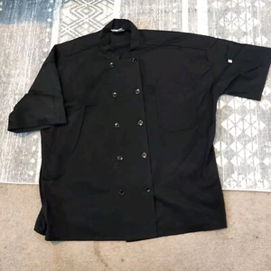 Uncommon Threads Black, Short Sleeve Chef Coat Unisex 3XL - Picture 1 of 6