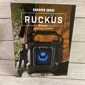 BRAND NEW SHARPER IMAGE RUCKUS PORTABLE BLUETOOTH SPEAKER WIRELESS LED LIGHTS!!! - Picture 1 of 12