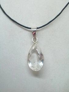 Ciondolo in ARGENTO 925 con CRISTALLO DI ROCCA naturale -pendente Quarzo Ialino - Imagen 1 de 8
