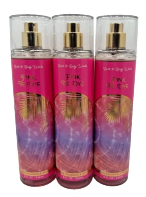 Bath & Body Works LOTE 3 Pink Tie Dye Fragancia Fina Bruma Perfume Spray Splash 8 Foto 1 de 2