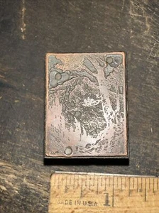 Printing Block “ Mountain Scene, Landscape” Copper Face Block, Nice Details. - Picture 1 of 5