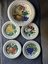 Vintage Red Wing Pottery Collectible Fruit Bowl and Plates Set