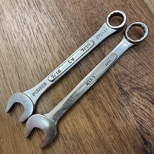 Lot of 2 Vintage Generic 7/16" Combination Wrench 12 Point CV Allied - Picture 1 of 6