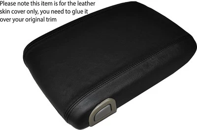 CUBIERTA DE CUERO TAPA REPOSABRAZOS CONSOLA CENTRAL PUNTADA NEGRA SE ADAPTA A GMC YUKON XL 01-06 Foto 1 de 3