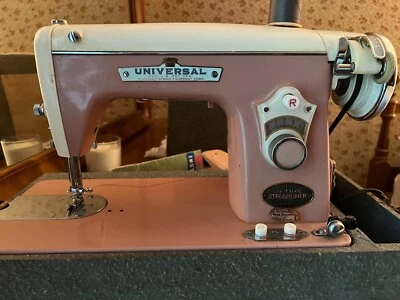 Vintage Antique DYNAMIC Electric Sewing Machine. Perfect Pink. c. 1960. w/case. - Image 1 of 4
