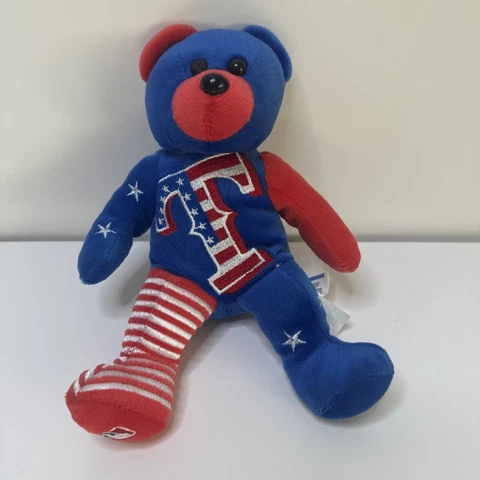 Texas Rangers Beanie Bear Forever Collectibles 8” Plush Great Condition. MLB Cover