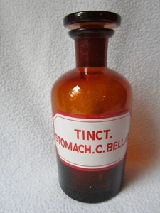 Apothekerflasche Schliff-Stopfen Tinct. Stomach. c Bellad. Separanda emailliert - Picture 1 of 7