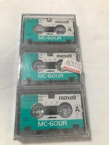 Maxell MC-60 Microcassette 60 Minute Sealed Micro Cassette 3 Pack New - Picture 1 of 2