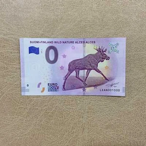 Banconota ricordo euro natura selvaggia Suomi Finlandia numero di serie LEAN 001000 - Foto 1 di 2