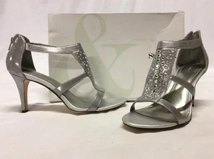 Style&co Pacina Women’s High Pumps Silver Bridal Formal Dress Sandal Size 9.5 M - Picture 1 of 9
