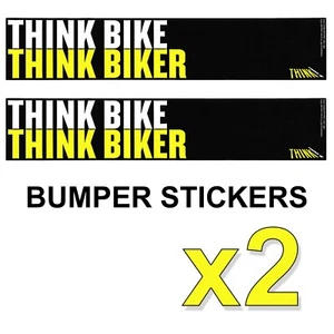 2 x Think Bike Think Biker - Bumper Stickers - Cycle Safety - Picture 1 of 1