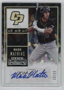 2015 Contenders College Ticket Cracked Ice /23 Mark Mathias (Batting) #41.2 Auto