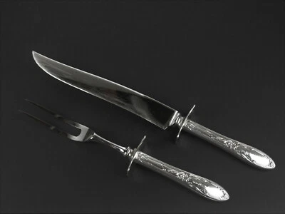 雕刻刀 + 叉套装 Oneida Heirloom Chateau 1934 复古银盘 — 第 1/3 张图片