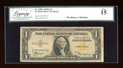 DBR 1935-A $1 North Africa Fr. 2306 IC Block Legacy 15 Serial I39787873C - Image 1 of 2