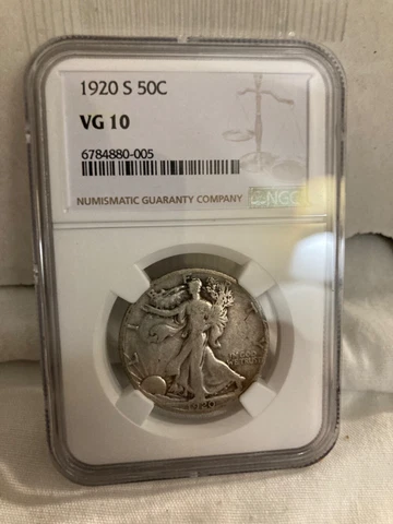 1920 S Walking Liberty Half Dollar NGC VG 10  #WL5 Cover