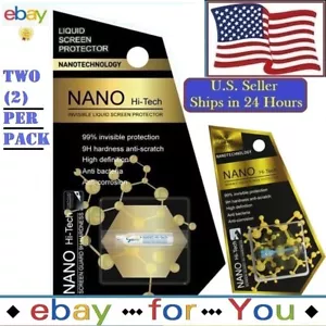 2x NANO Liquid Glass Screen Protector Samsung iPhone Universal Invisible Wipe-On - Picture 1 of 8