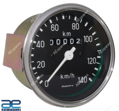 Black Face 140 Kph Speedometer For Mahindra Jeeps CJ340 CJ550 MM540 @Vi - Image 1 of 4