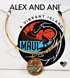 Alex and Ani MAUI Hawaii Bracelet "A Vibrant Island" Gold-Tone Bangle - Picture 1 of 2