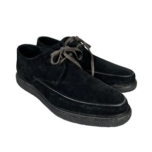 All Saints Mens Black Low Top Suede Mock Toe Derby Oxford Shoe Size EU 41 US 8 - Picture 1 of 12