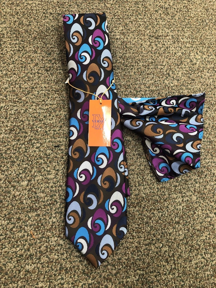 VERSE 9 CONJUNTO DE PAÑUELOS CORBATA DISEÑO SEDA ESTAMPADO MODA MULTICOLOR PEGASO-4 Foto 1 de 4