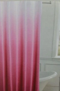 13 Stck. Signature Bad Ombre Waffelmuster Stoff Duschvorhang & Haken Set Neu in Verpackung - Bild 1 von 8