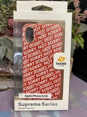 Supreme Series Red Iphone X/XS Refine Indigo Boost Mobile Sorry Not Sorry Dual - Image 1 of 3