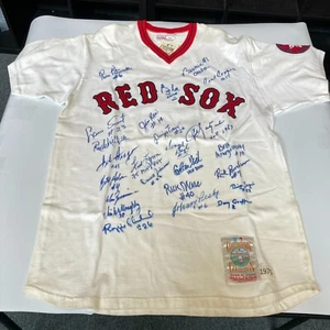 1975 Boston Red Sox AL Champs Team Signed Game Model Jersey Carl Yastrzemski JSA - Picture 1 of 12