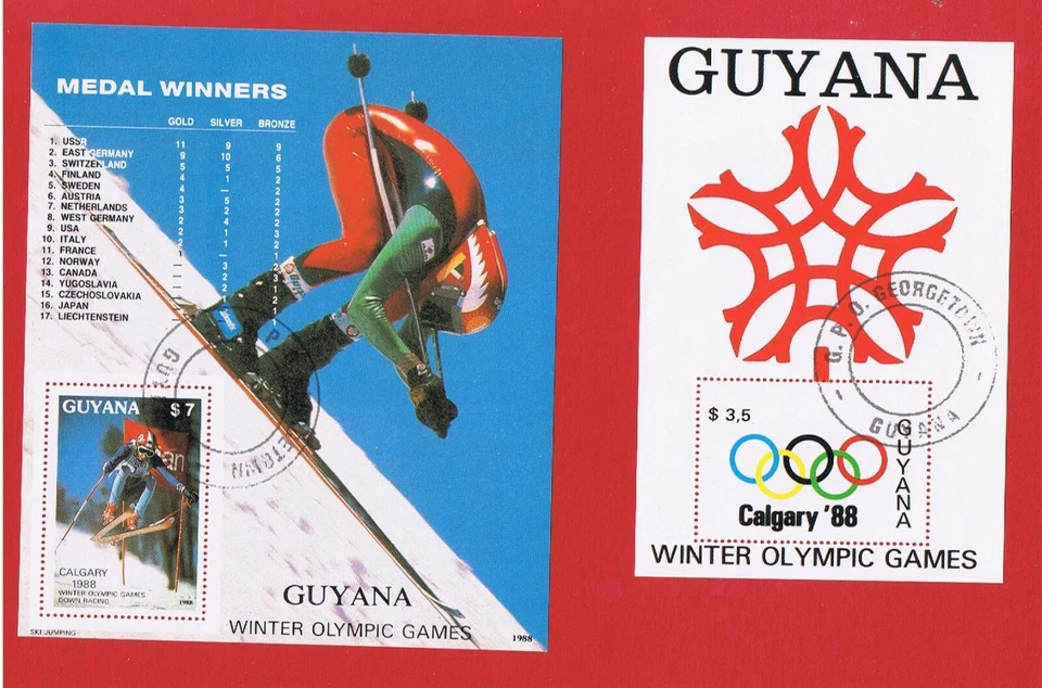 Guyana  #1989-1990  VF used  Olympics  Souvenir Sheets  Free S/H - Image 1 of 1