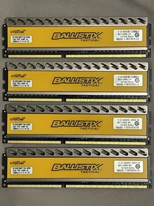 4x4GB Crucial Ballistix Tactical DDR3 1600mhz BLT4G3D1608DT1TX0.16FMR - Picture 1 of 3