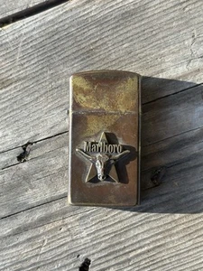 Vintage Brass? Marlboro Zippo Lighter, Made in USA - AS IS, Not Working - Picture 1 of 19