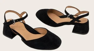 Kenneth Cole Gentle Soul - Lucinda - Black Suede - Ankle Strao Close Toed Sandal - Picture 1 of 5