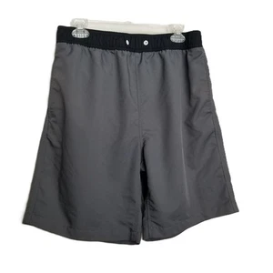 Speedo Swim Shorts Size L Black Gray Quick Dry Performance Mesh Lined - Picture 1 of 10