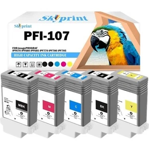 Paquete de 5 cartuchos PFI-107MBK PFI-107BK PFI-107C PFI-107M PFI-107Y para Canon NUEVO - Imagen 1 de 1
