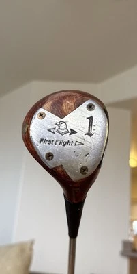 PRO First Flight Reg. Swinging Weight 1 Driver Vintage Persimmon Wood Golf Club - Image 1 of 4