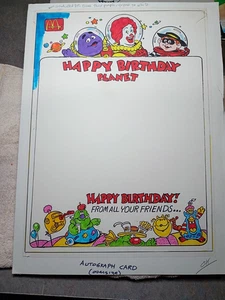 McDonald's preproducción ilustraciones tarjeta autógrafa personajes tema espacial - Imagen 1 de 5