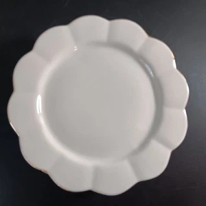 Set Of 6 Unused White Grace Teaware 11" Gold Rimmed, Scalloped Dinner Plates - Picture 1 of 6