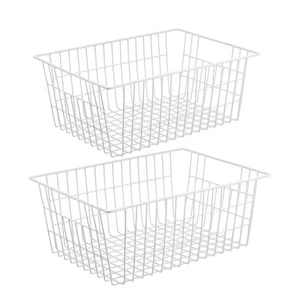 Wire Storage Baskets, Large Farmhouse Metal Freezer Basket Storage Organizer ... - Picture 1 of 9