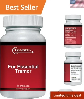 Soporte esencial para temblor 60 cápsulas - Suplemento nervioso a base de hierbas naturales para adultos Foto 1 de 4