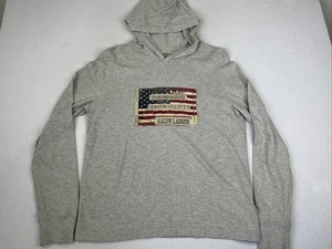 Denim & Supply Ralph Lauren Bandera Americana Gris Sudadera con Capucha Mediana EE. UU. - Imagen 1 de 6