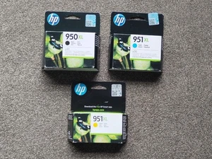 WKŁADY ATRAMENTOWE HP 950XL CZARNE, 951XL CYJAN I 951XL ŻÓŁTE. 2023 & 2026, NOWE - Zdjęcie 1 z 2