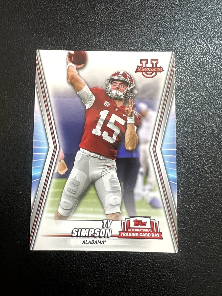 2023 Bowman U International Trading Card Day #BF1 Ty Simpson Alabama - Image 1 of 1