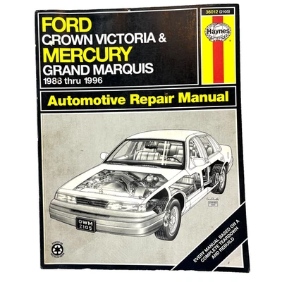Manual Haynes 36012 2105 Ford Crown Victoria Mercury Grand Marquis 1988-1996 Foto 1 de 4