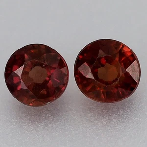 Pair 2pcs/0.51ct t.w Round Natural Heated Purplish Red Sapphire Songea, Tanzania - Imagen 1 de 4