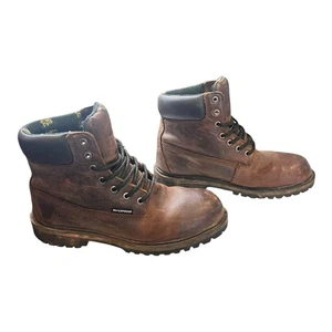 Golden retriever Mens Leather Work Boots Lace Up Slip Resistant Size 8.5 - Picture 1 of 8