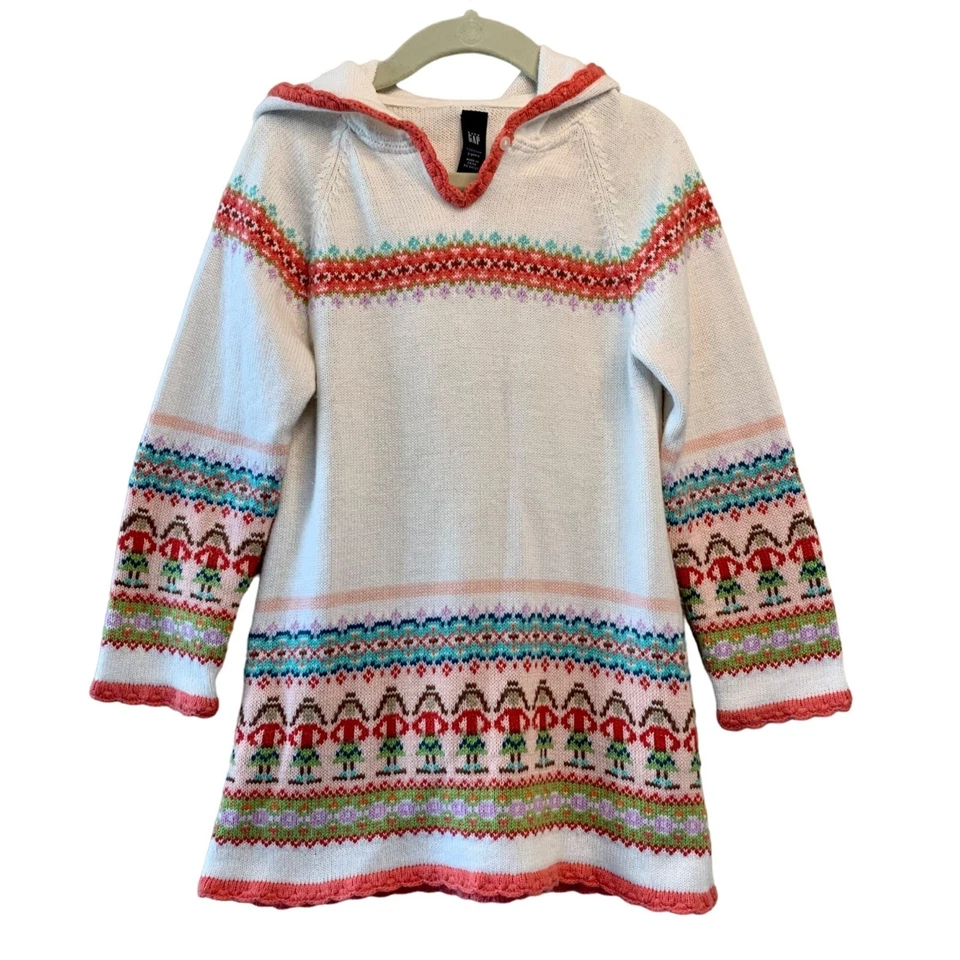 Vestido Suéter Cascanueces BABY GAP Niñas 5 5T Fair Isle Vacaciones Suave Mezcla de Angora Foto 1 de 4