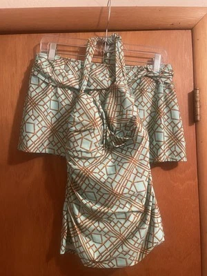 Antonio Melani Mujer L Tankini Verde Azulado Bambú Estampado Incorporado Sujetador Halter e Parte Inferior S Foto 1 de 4