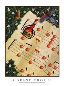 1992 Grand Marnier Grand Chorus music sheet 1-page MAGAZINE AD - Picture 1 of 1
