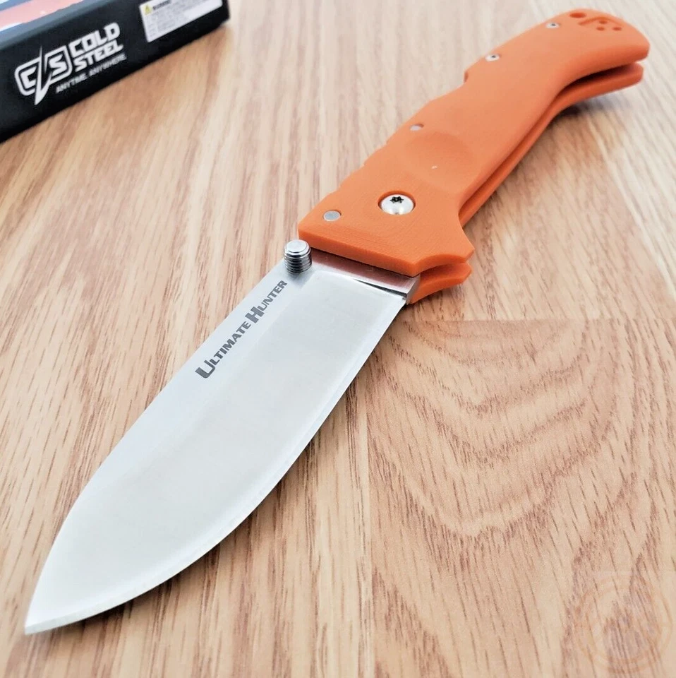 Faca dobrável Cold Steel Ultimate Hunter 3,5" cetim S35VN lâmina de aço cabo G10 - Imagem 1 de 4